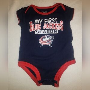 NHL- 6/9M- "My first Blue Jacket Season" 1 PC bodysuit Navy hockey